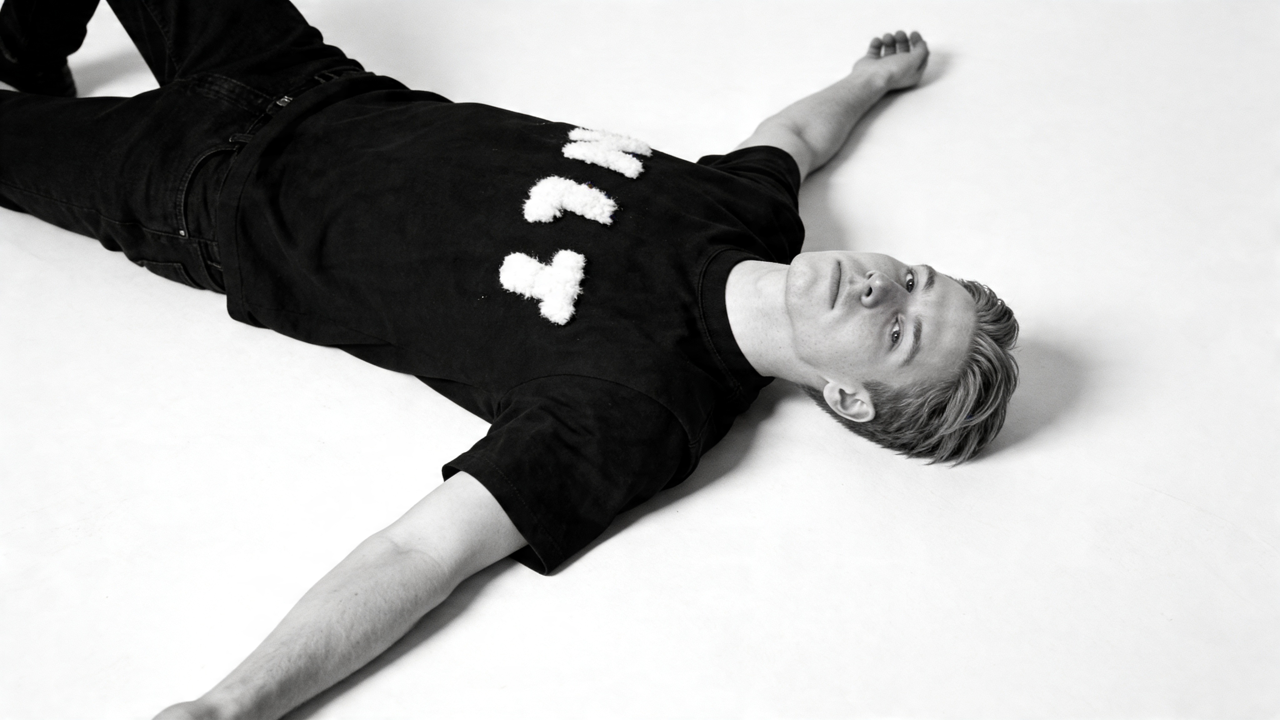 HLT444 H1 black T-shirt with white HLT letters